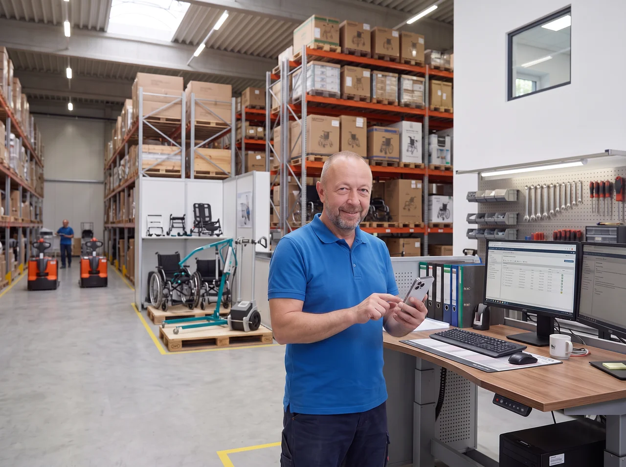 RehaPulse Servicetechniker beantwortet eine Anfrage