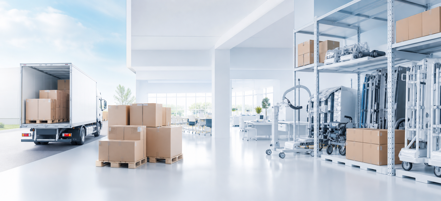 Helle Händler-Logistik für Reha-Produkte